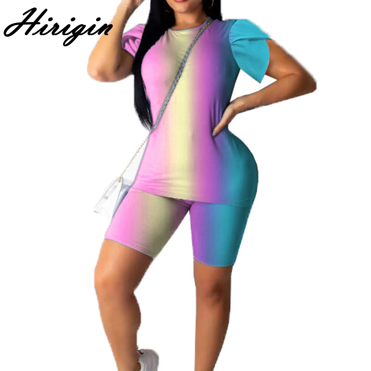 Модный летний женский костюм с растительным геометрическим принтом топ коротким