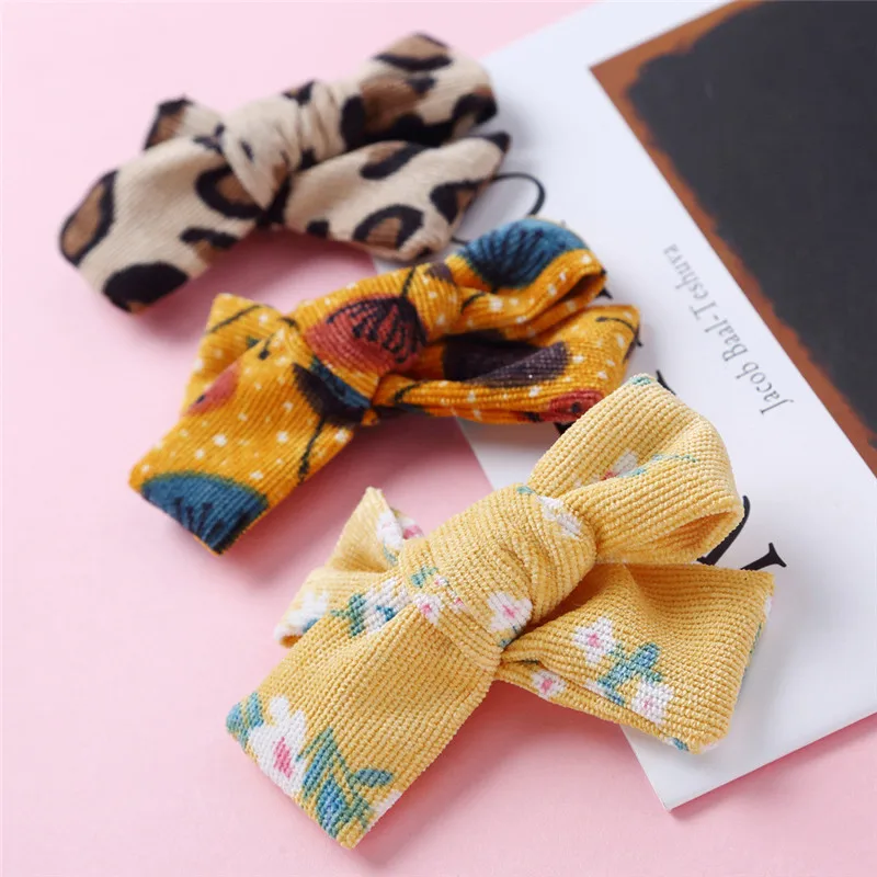 

1 шт. принт вельвет лук заколки для волос для маленьких девочек; Принт заколки для волос для детей повязка на голову детские заколки для воло...