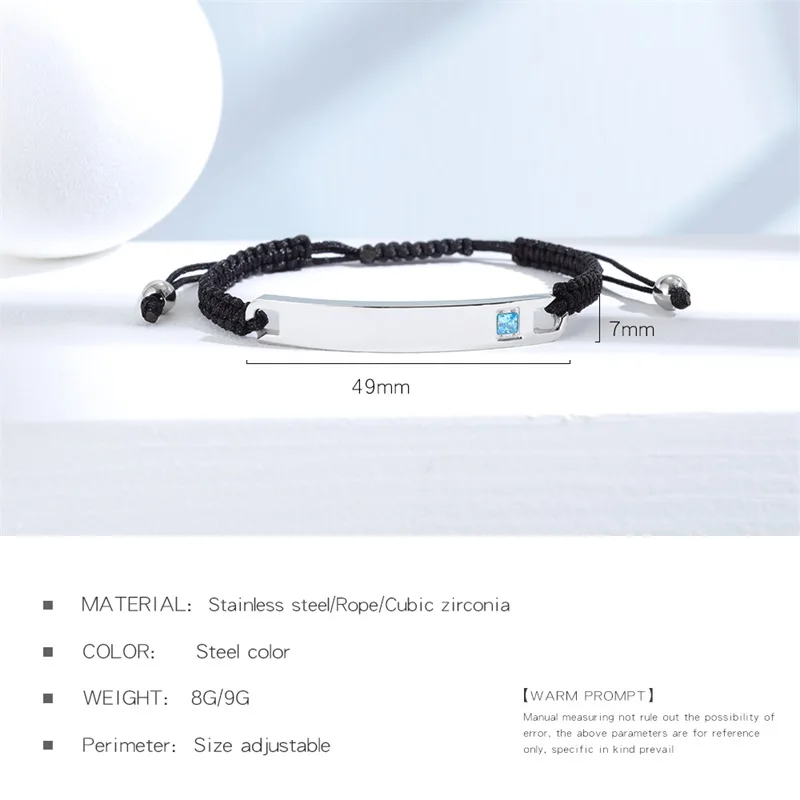 V.YA Engraved Name Bracelets Stainless Steel Simple Bracelet For Men Women Jewelry Presents Between Lovers Gift | Украшения и