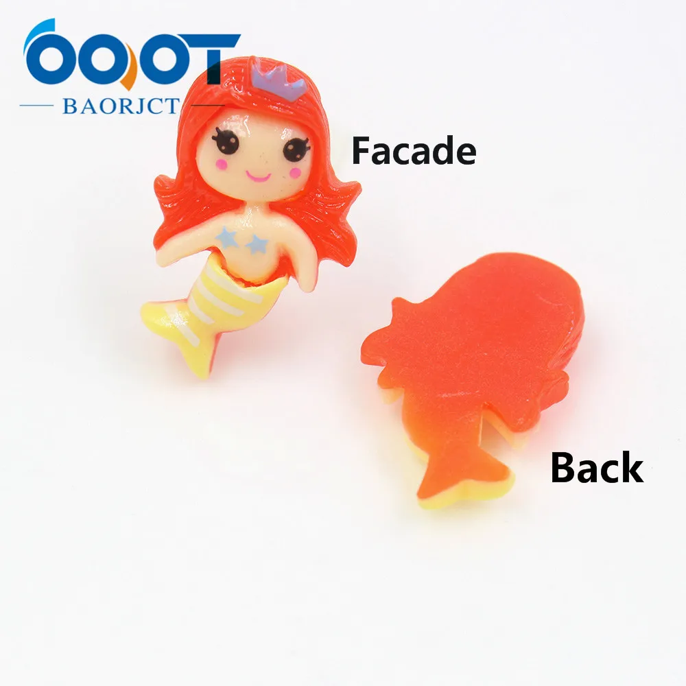 OOOT BAORJCT 20312-3 10 шт. 34 мм * 20 многоцветные Мультяшные украшения в виде русалки