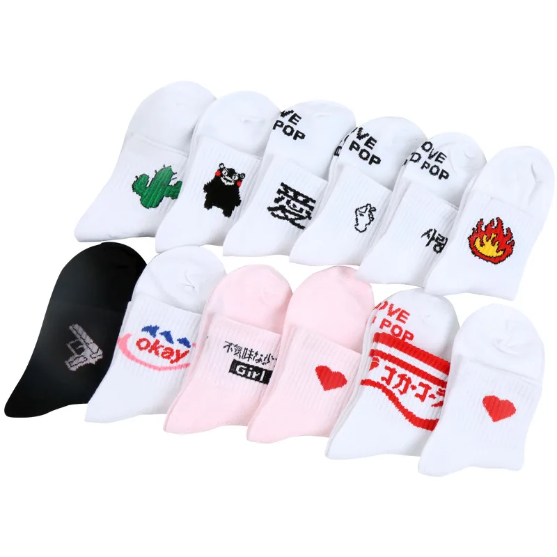 Женские носки на каждый день в стиле Харадзюку корейские японские хлопковые