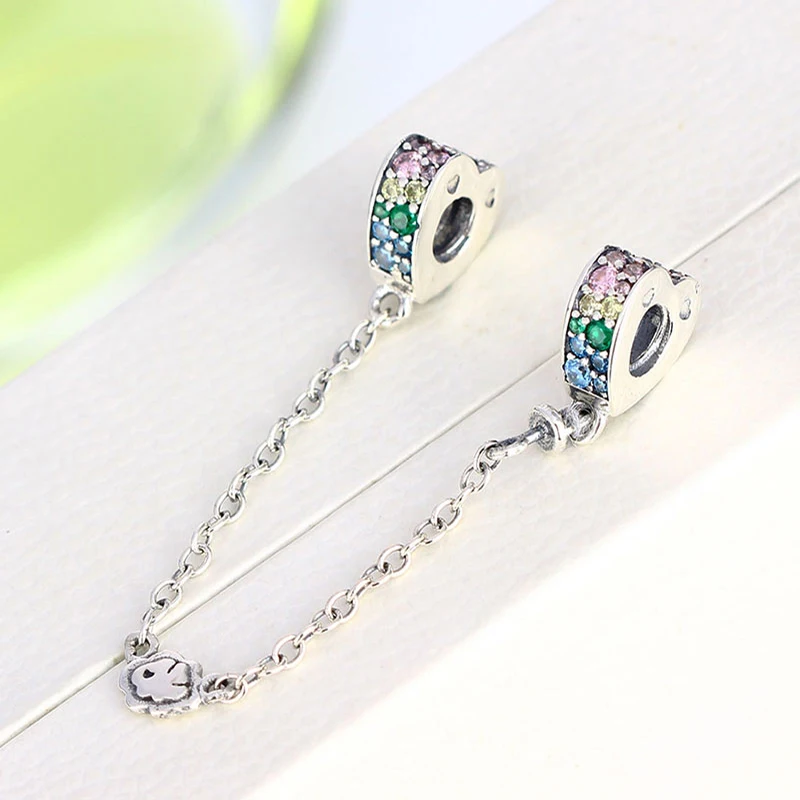 Женская цепочка из серебра 925 пробы с подвеской в виде сердца|Бусины| |