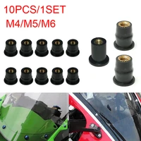 10pcs motorcycle for m4m5m6 rubber well nuts blind fatener windscreen windshiel fairing cowl riding accessories fastener goods