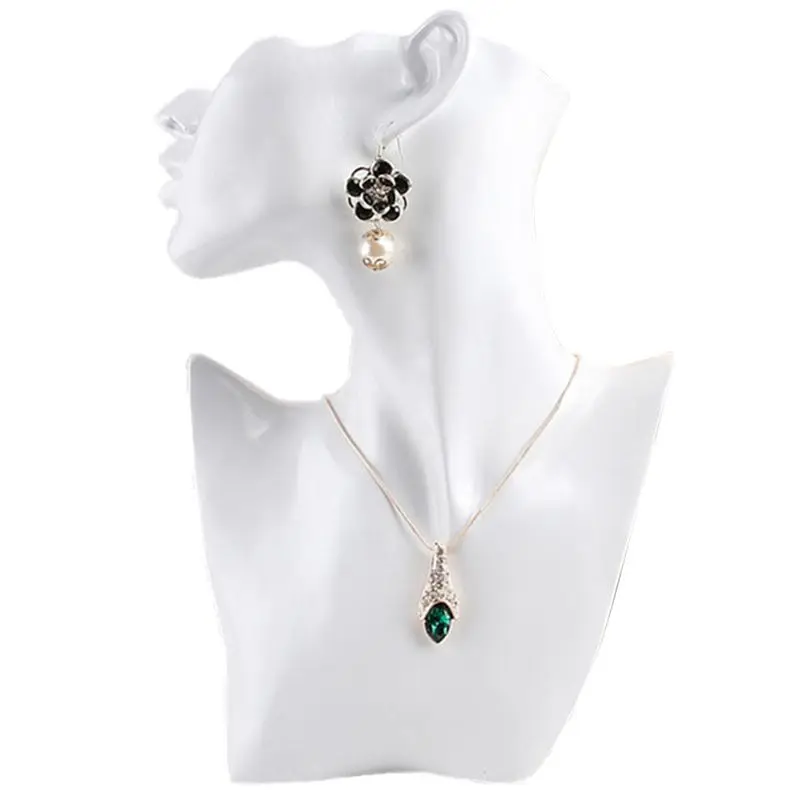 

2x Resin Material Jewelry Showcase Rack Creative Earrings Necklace Figurine Display Stand White & Black