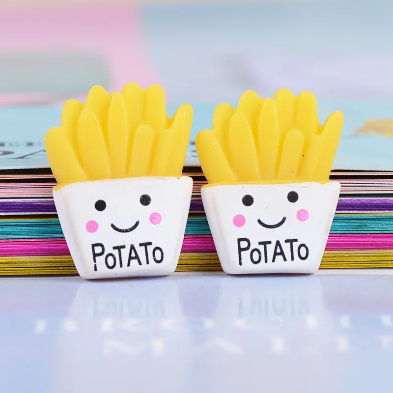 Полимерный смайлик картофель фри еда для игр материал рукоделия слайм игрушка