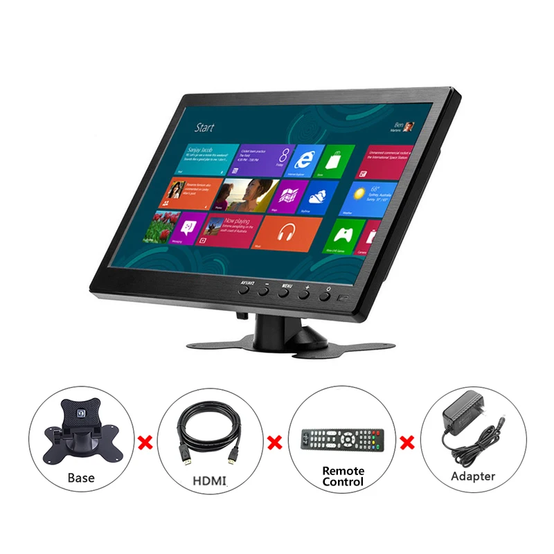 10.1 inch small touch screen computer portable monitor pc VGA HDMI lcd led display 12 inch gaming monitor for Raspberry pi ps3 images - 6