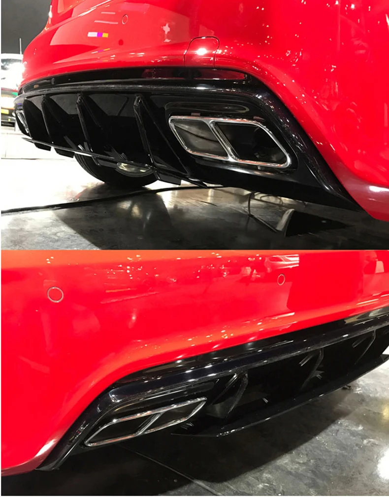 Задний бампер подходит для benz W176 Sport Edition A180 A200 2013 2019 A45 style Diffuser + наконечник из