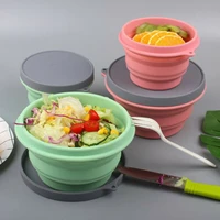 new collapsible silicone bowl with lid expandable food storage containers 500ml