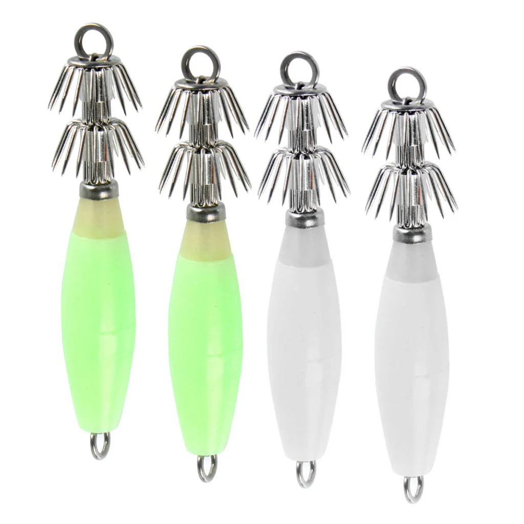 4 шт. приманки для ловли кальмаров жесткая морская приманка окунь крючок 2 вида