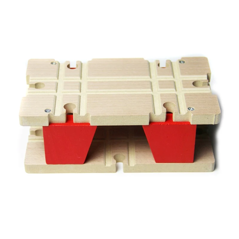 

P051 Double rail transportation hub compatible train wooden tracks accessories suitable for wood and electric car