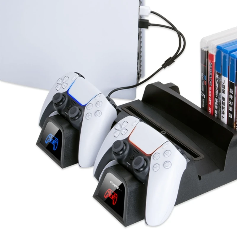 

LED Controller Charger Disc Storage Holder Cooling Stand Charging Station For PS5 wholesales
