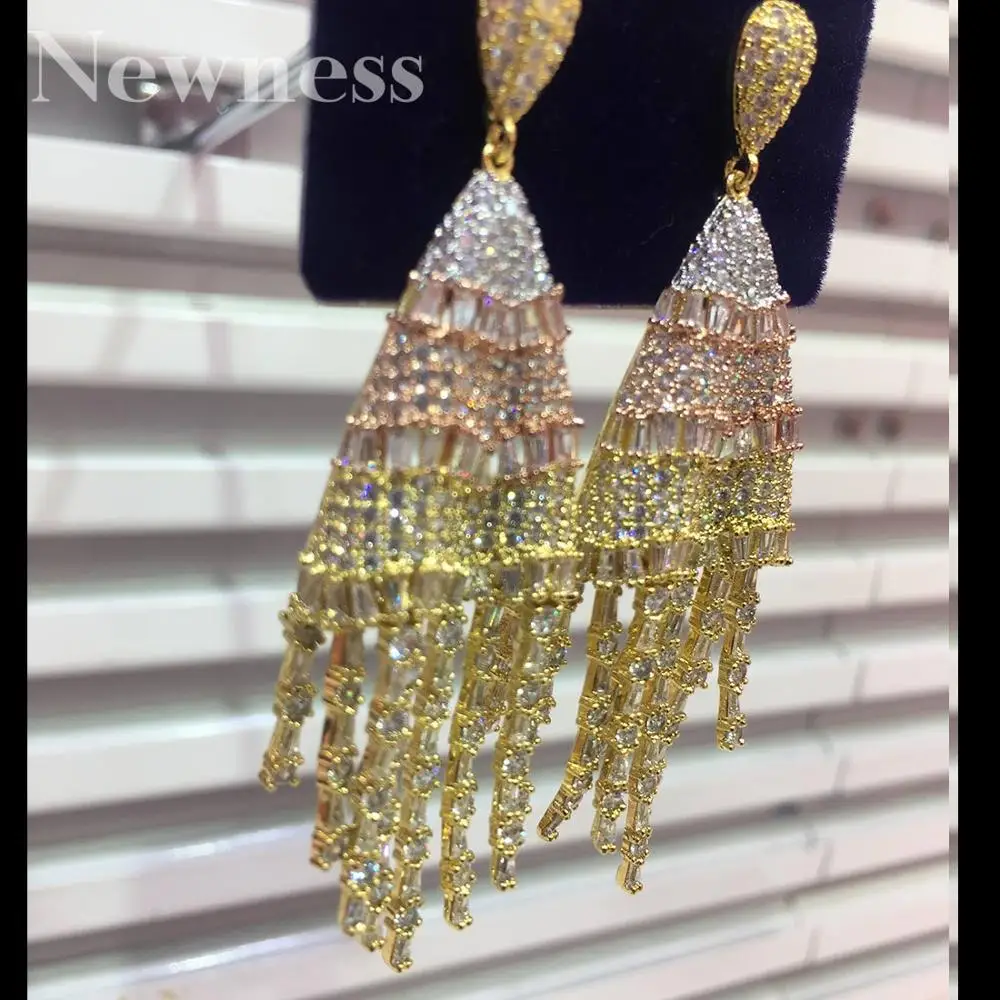 Newness Water drop Tassels DUBA African Bride Earrings Jewelry For Women Geometric Earring 2020 Brincos Female DIY | Украшения и