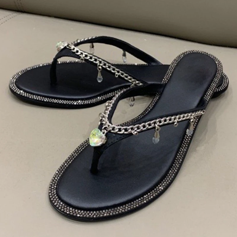 

Shoes Summer Crystal Flip Flops Beach Sandals Thongs Slippers Sandals Comfortable Travel Flip Flops Bottom