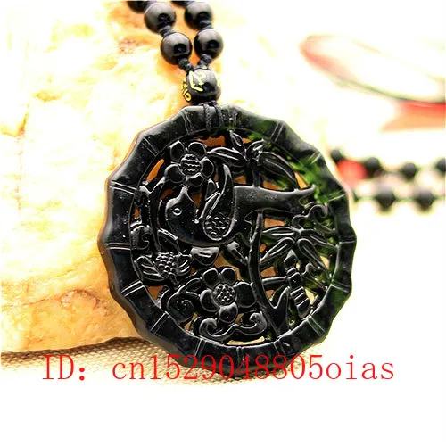 Сертифицированный китайский натуральный черный зеленый нефритовый цветок кулон