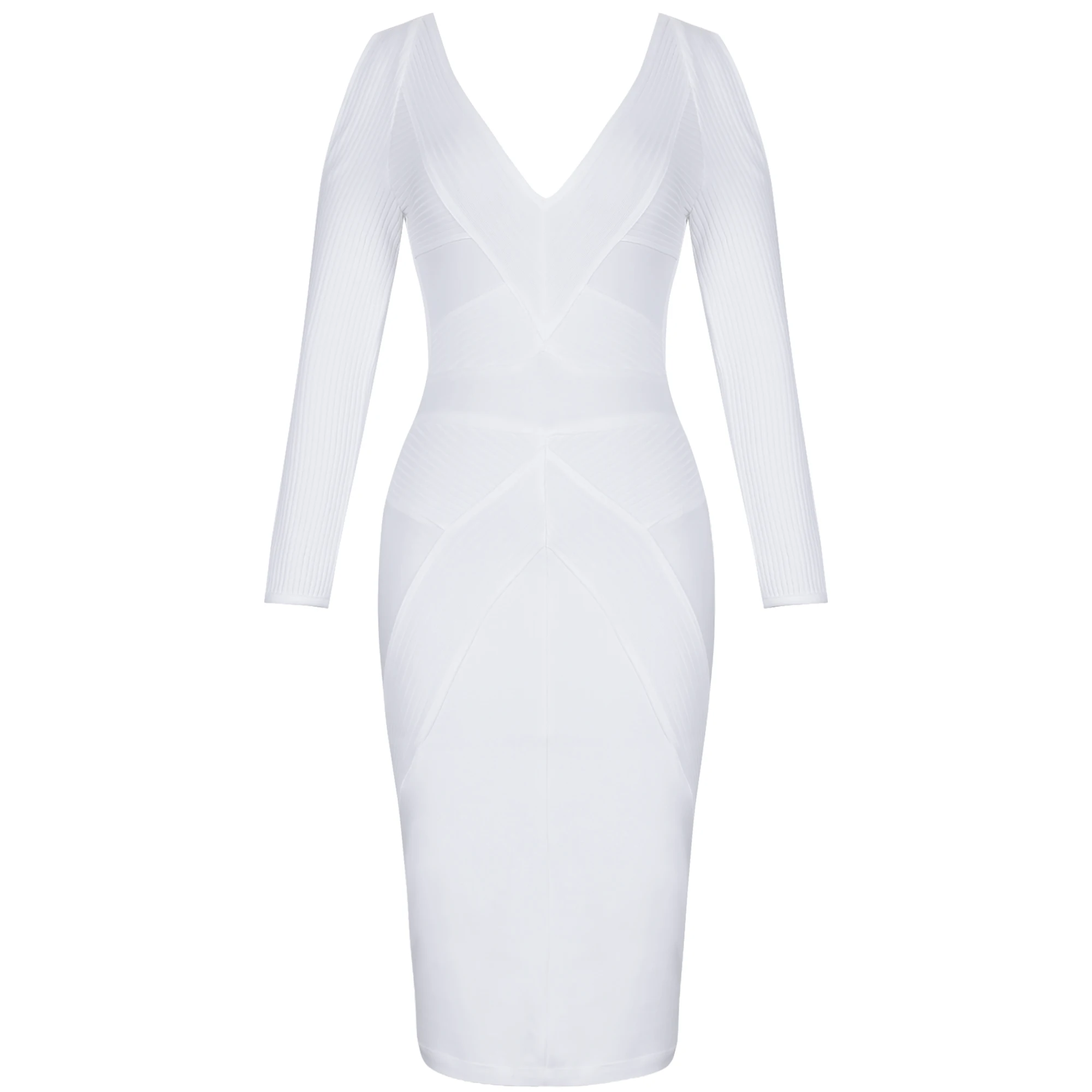 Maketina новое летнее женское Бандажное платье Vestidos белое с v-образным вырезом Бандажное платье с длинным рукавом модное Бандажное платье