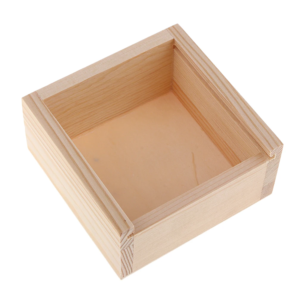 

Unfinished Unpainted Wooden Storage Box Case With Lid For Soap Storage