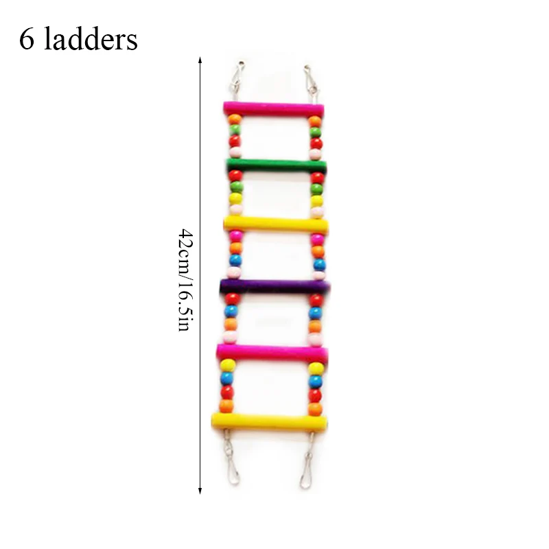 

1pc Birds Pets Parrot Climbing Ladder Cloud Ladder Colorful Balls Wood Climbing Biting Toy Swing Suspension Bridge Bird Supplies