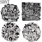 1050 шт. Стикеры для ноутбука, в упаковке, черные и белые наклейки для ноутбука, стикеры в стиле панк, граффити, водонепроницаемые Стикеры для ноутбука, скейтборда, автомобиля, велосипеда