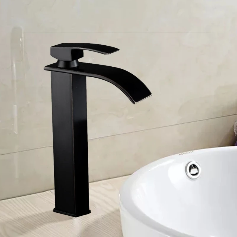 

Waterfall Kitchen Bathroom Basin Sink Taps Faucet 360-Degree Rotation of Outlet