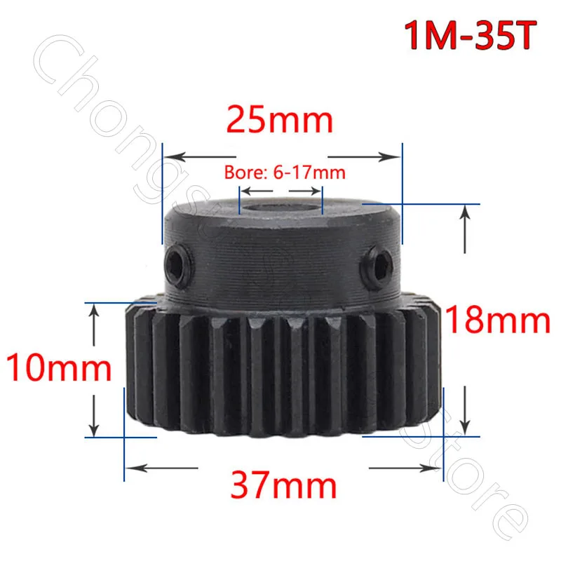 Mod 1 Шестерня Шестерни s 35T 40 т 45 50 55T 60 Диаметр 6 8 мм # Сталь Шпоры аксессуары для
