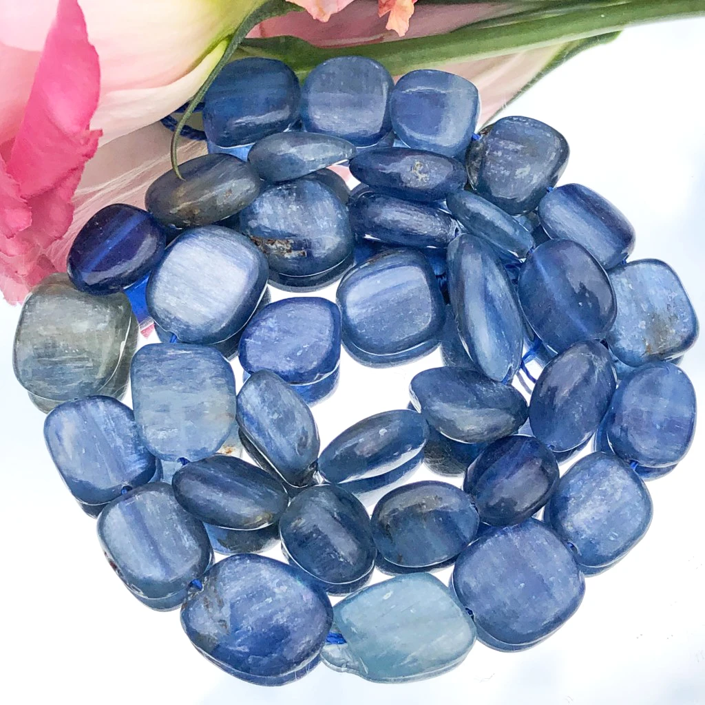 

8-10mm Natural Irregular Blue Kyanite Stone Beads Loose Spacer Beads For Jewelry Making DIY Finding Bracelet Necklace 15"Strand