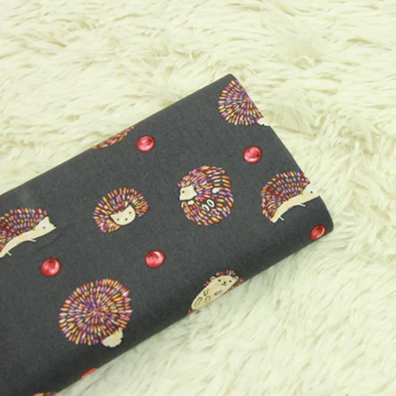 Половина двор тонкой хлопковой ткани с рисунком из мультфильма милые принтом ЁЖ