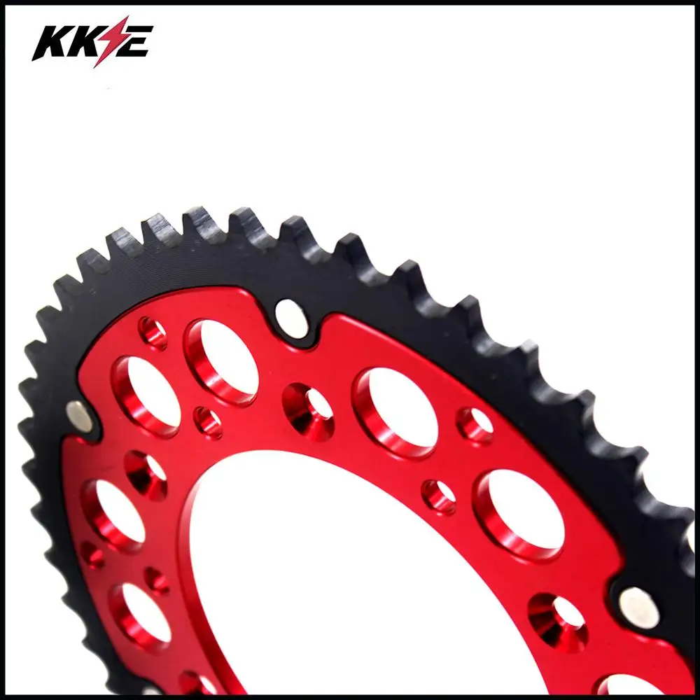 Задняя звездочка KKE 52T для Honda CR125 CR E R CR250 95-08 CRF250 04-17 CRF X CRF250X 450X 450R 250L красная |
