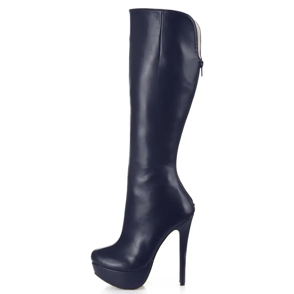 Пикантные женские вечерние туфли на высоком Высокая платформа Женские сапоги до