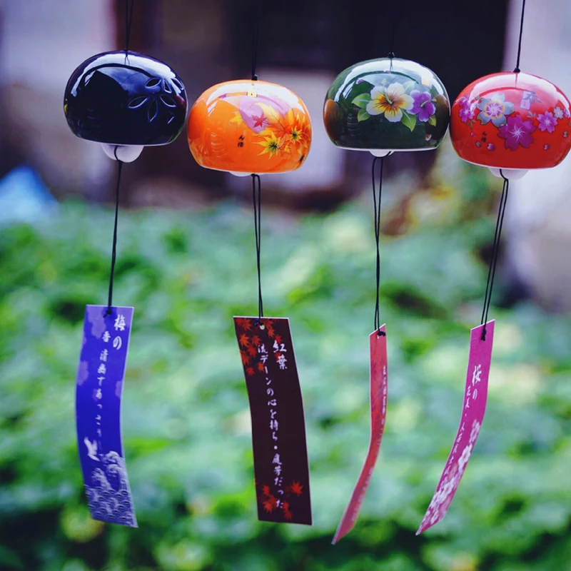 Японский керамический ветряной колокольчик домашнее украшение для двери