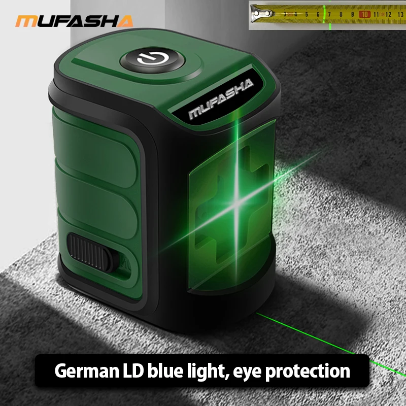 MUFASHA 2 поперечные линии мини лазерный уровень красный и зеленый с жесткой