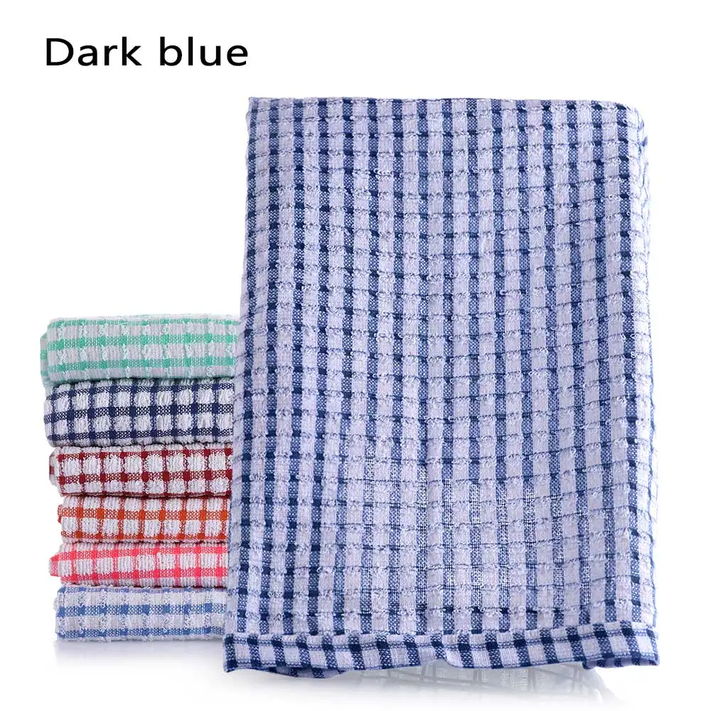 dark blue C 1 шт. микро-волокно махровое хлопковое чайное полотенце мощный абсорбент прочный легкий антипригарный бытовой чистящие аксессуары инструменты - Цвет: dark blue C