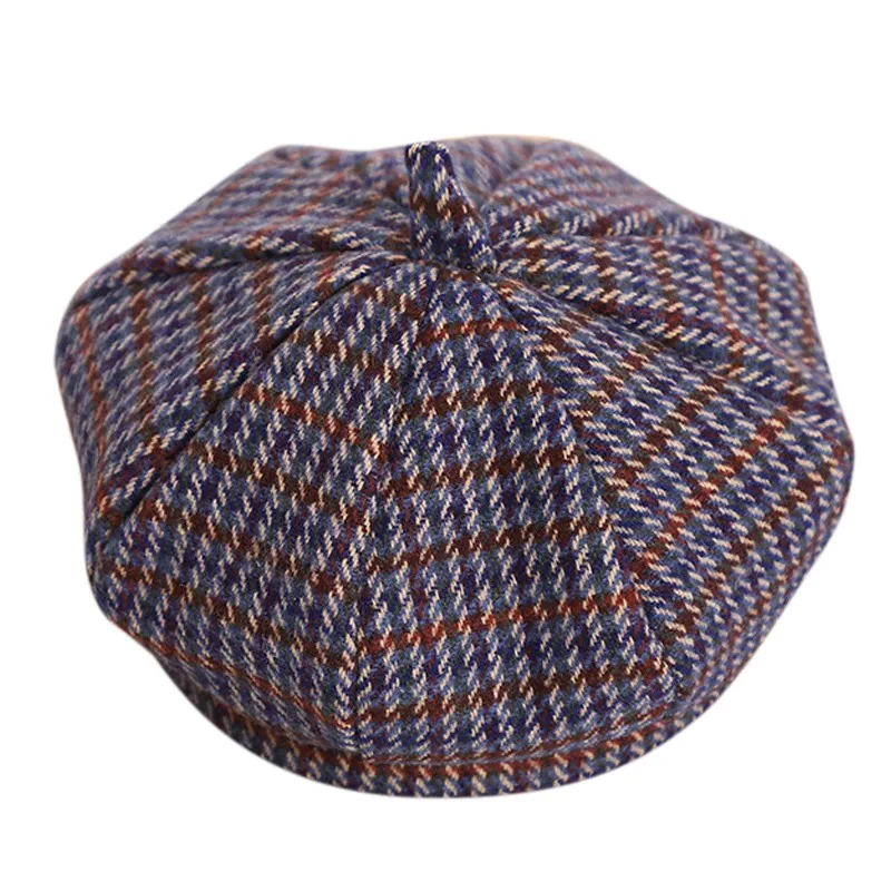 

Spring Autumn Winter Infant Baby Kids Girls Berets 4 Colors Leisure Cotton Comfortable Plaid Classic Retro Style Octagonal Beret