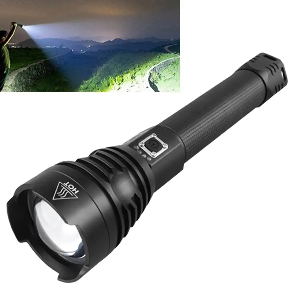Супер яркий светодиодный фонарик с зумом XHP90 для охоты на открытом воздухе фонарь