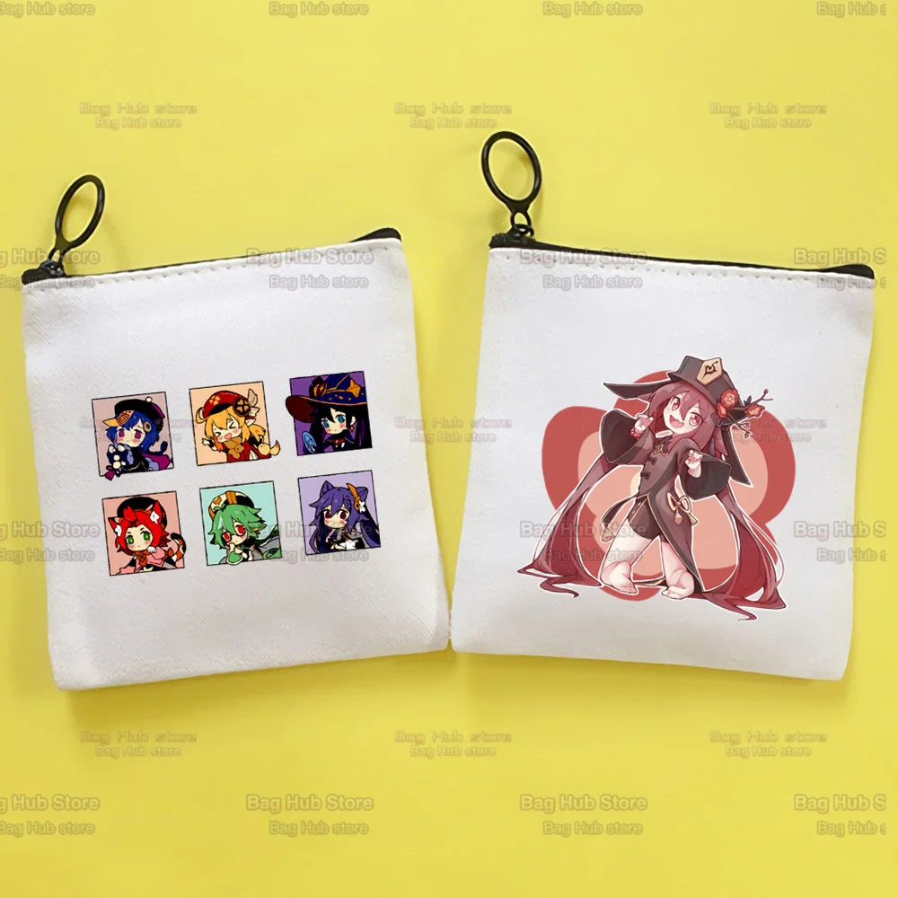 

Genshin Impact Kawaii Funny Cartoo Graphic Key Coin Purse Wallet for Teenager Cartoon Cute Credit Card Bag