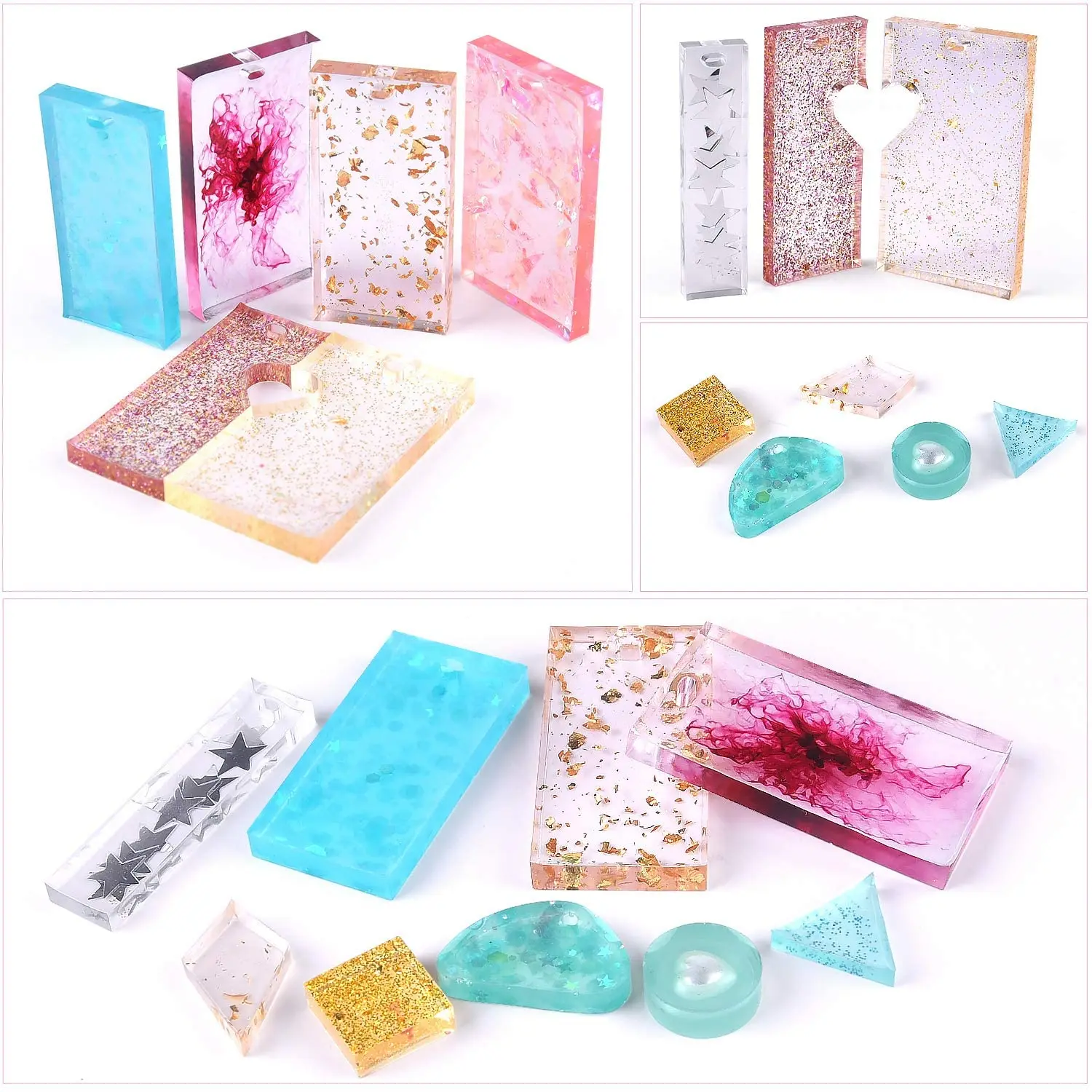 

165 PCS Silicone Casting Epoxy resin Molds and Tools Set for DIY Jewelry keychain Pendant Craft Making