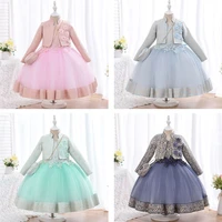princess flower girl dresses with jacekt bag first communion dresses birthday christmas gift wedding party runway show pageant