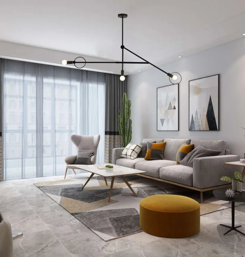 Modern geometric art Pendant Lights Nordic line Hanging Lamp Loft Industrial Home Decor Kitchen Light Fixture Luminaire Lighting