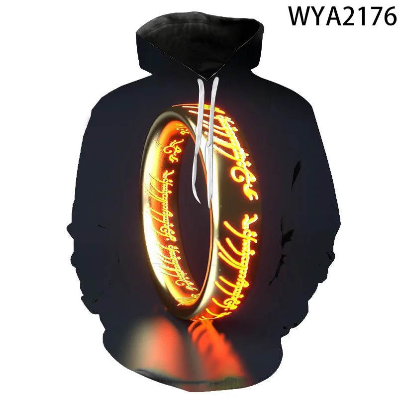 Толстовка с кольцом и 3D принтом для мужчин женщин Модный Повседневный пуловер