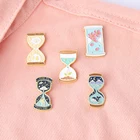 1 шт., эмалированные значки в виде песочных часов