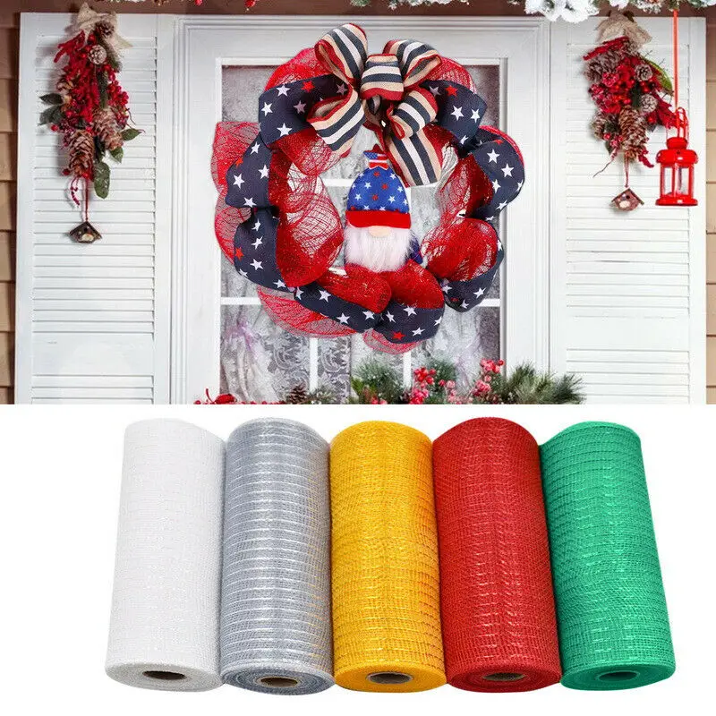 

10yard Deco Mesh Rolls Christmas Wreaths DIY Swags Bows Home Xmas Party Decor