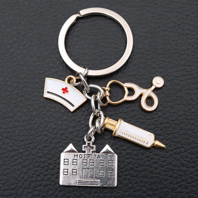 Творчески медицинский Стиль брелок больница Шарм скорой помощи стетоскоп шприц
