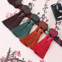 1pcs 6cm small silk tassel brush earrings pendant charms crafts silver end caps tassels brush for diy jewelry making accessories