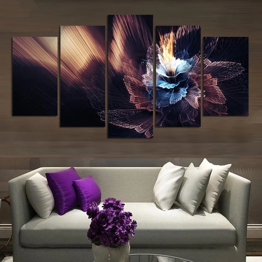 

5d diy Diamond Painting Abstract Colorful Flowers 3d Diamond Embroidery 5 pcs Full Square drill Diamond Mosaic Home Decor