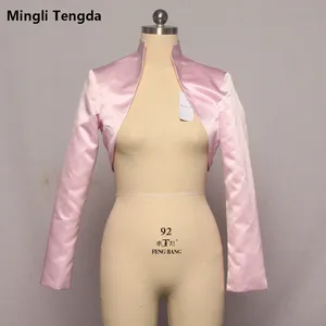 Mingli Tengda розовый свадебный Топ Болеро накидка Свадебная куртка с длинными рукавами красное свадебное болеро Damskie
