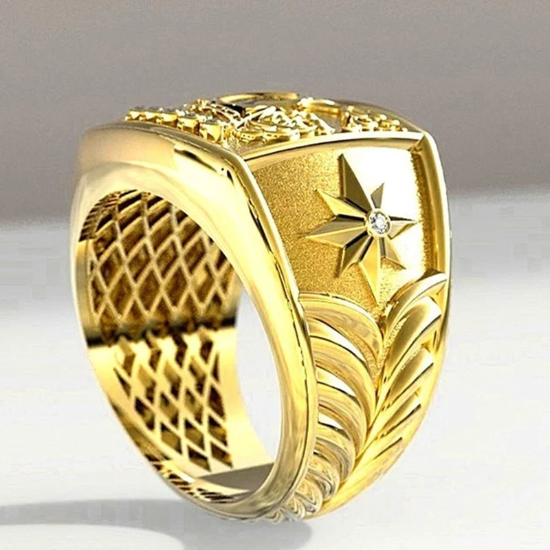 Кольцо в этническом стиле для мужчин и женщин богемное украшение с золотым