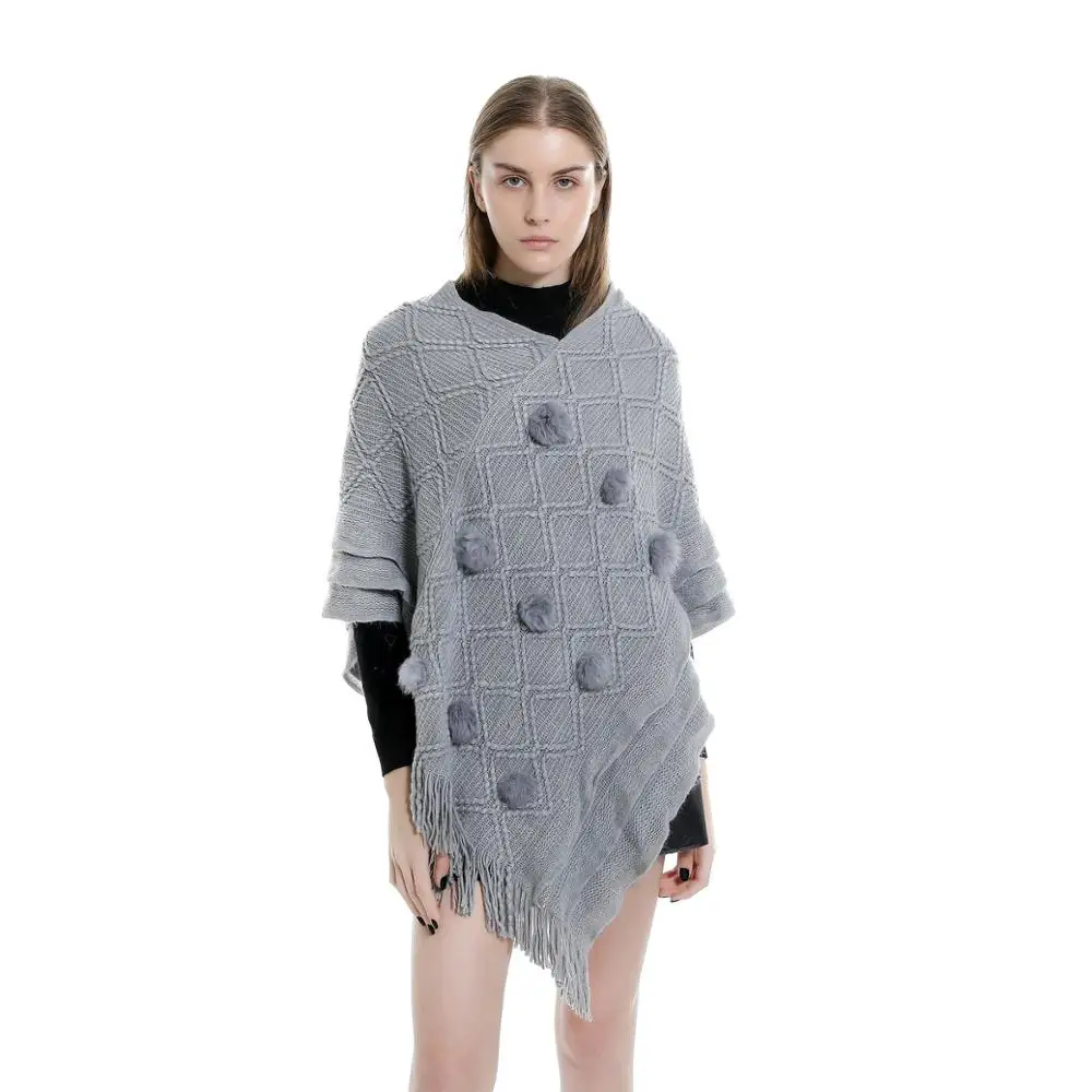 2019 зима осень женская кисточка мех пончо накидка кардиган обертывание шаль