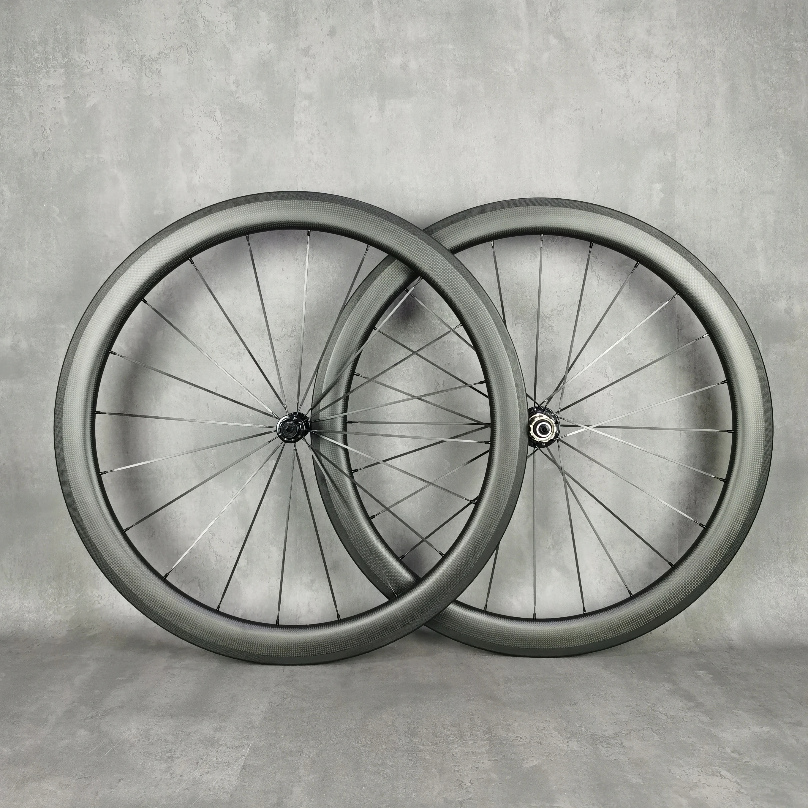 

Full carbon 700C Road bicycle wheels 50mm depth 25mm width bike clincher/tubular carbon wheelset, with 3k matte finish