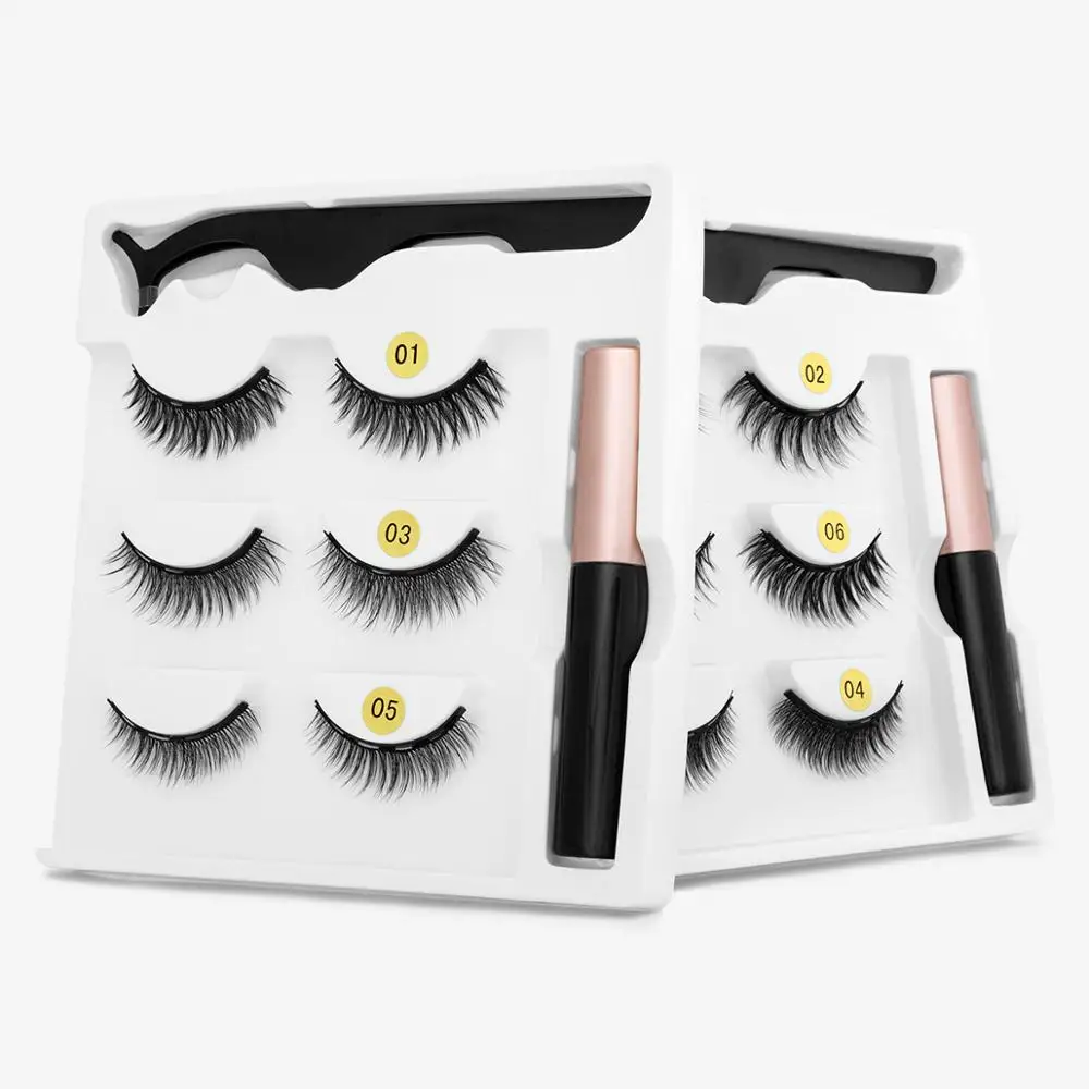 SEXYSHEEP Magnetic Eyelashes Eyeliner Eyelash Curler Set5 Magnet Natural Long False With | Красота и здоровье