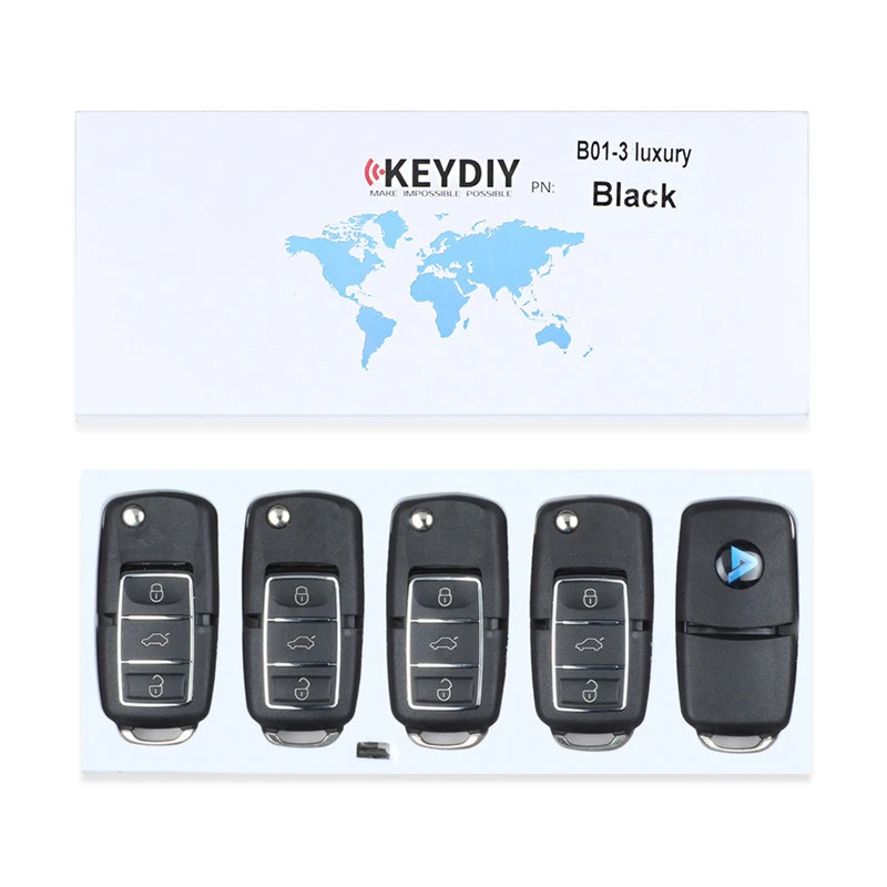 KEYECU 5 шт. KEYDIY серии B B01-3-Luxury универсальный пульт дистанционного управления автомобильный ключ-3 кнопки-для KD900 KD900+ URG200 ключ программист