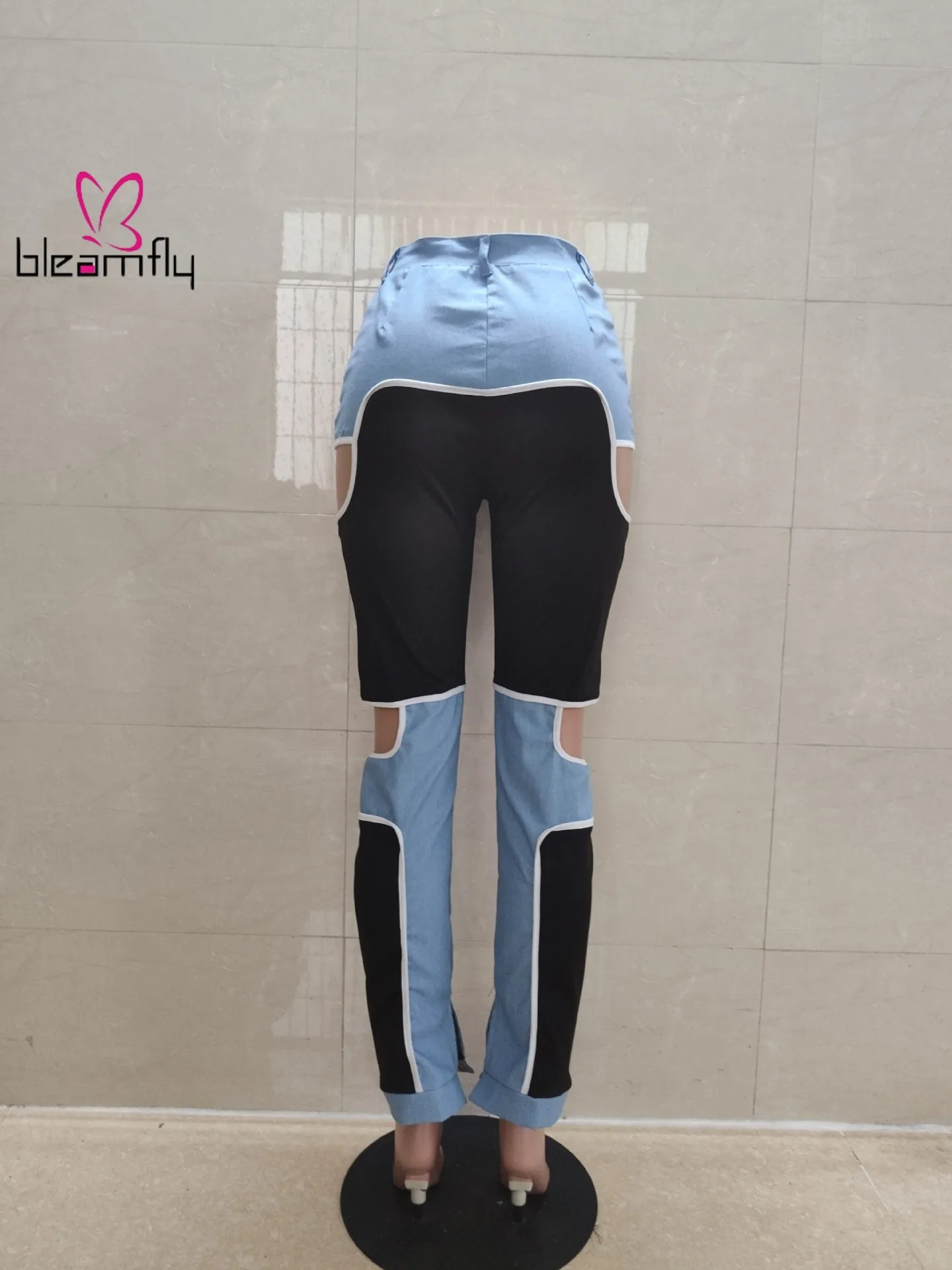 Женские Летние Осенние рваные джинсы с высокой талией повседневные карандаш на